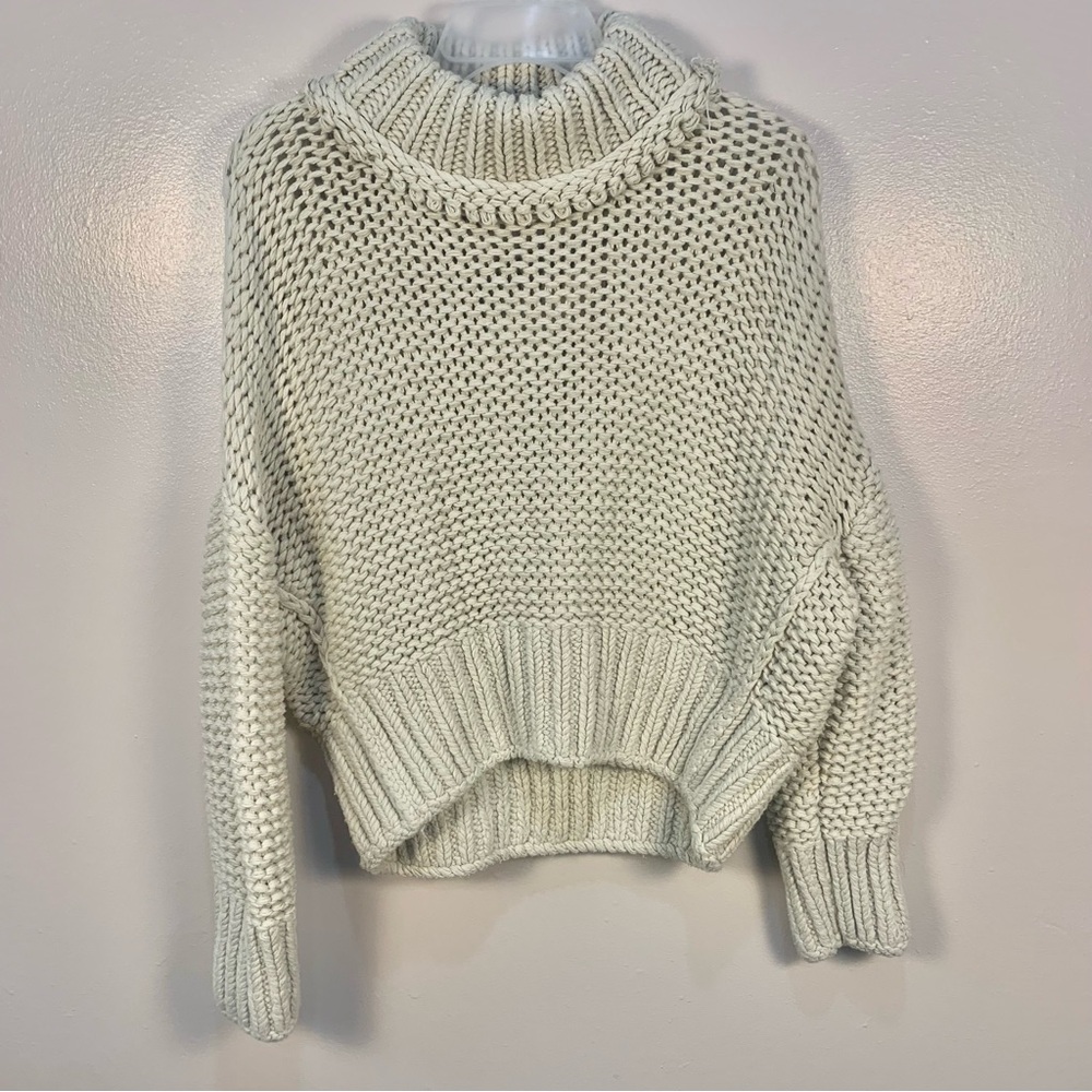 Free People My Only Sunrise Chunky Open Cable Knit Oversized Slouchy Sweater - Picture 4 of 16